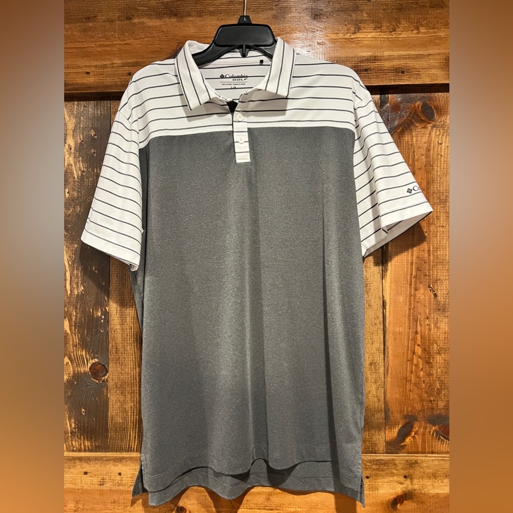 Columbia‎ Golf Men's Gray Short Sleeve Collared Athletic Shirt Large
